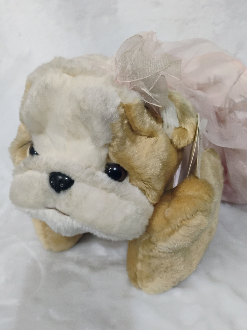Vtg Bestever Bulldog Puppy Dog Ballerina Pink Tutu Plush Stuffed Animal Toy Tags